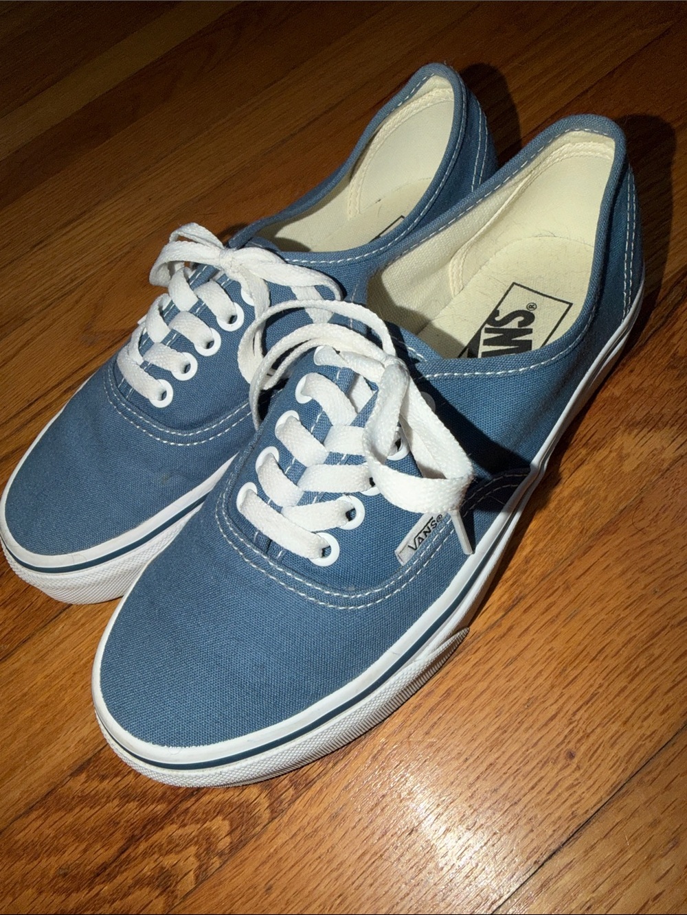 Vans Low-Top Canvas Sneakers - Blue with White Accents